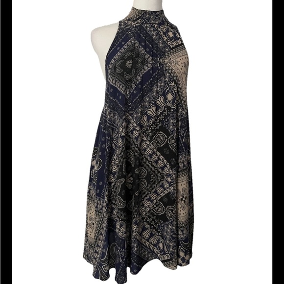 Free People Intimately Beaux Slip Dress Scarf Bandana Print Small - Picture 2 of 4